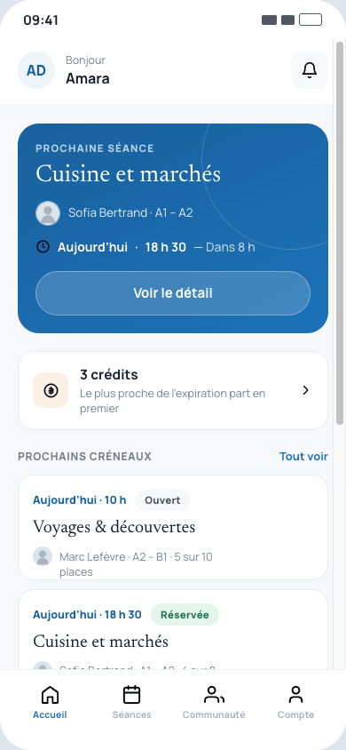 SupEducation mobile app — Home
